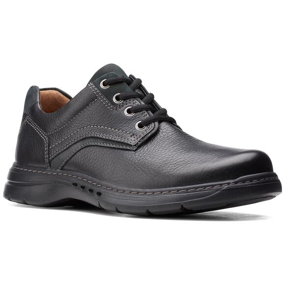 NWT Clarks Men’s Un Brawley Pace Oxford Black Leather Size 11 Wide main image 5
